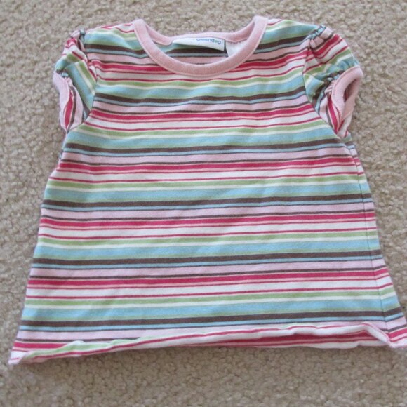Baby Greendog 2 Piece Shirt Pants Outfit Girls Size 6-9M Multicolor Striped - Picture 2 of 7